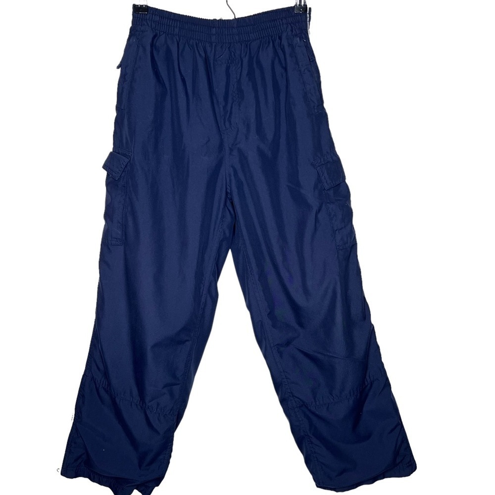 Quiksilver Boys Insulated Cargo Pants Large Blue Zip Ankle Pull On Stretch Waist